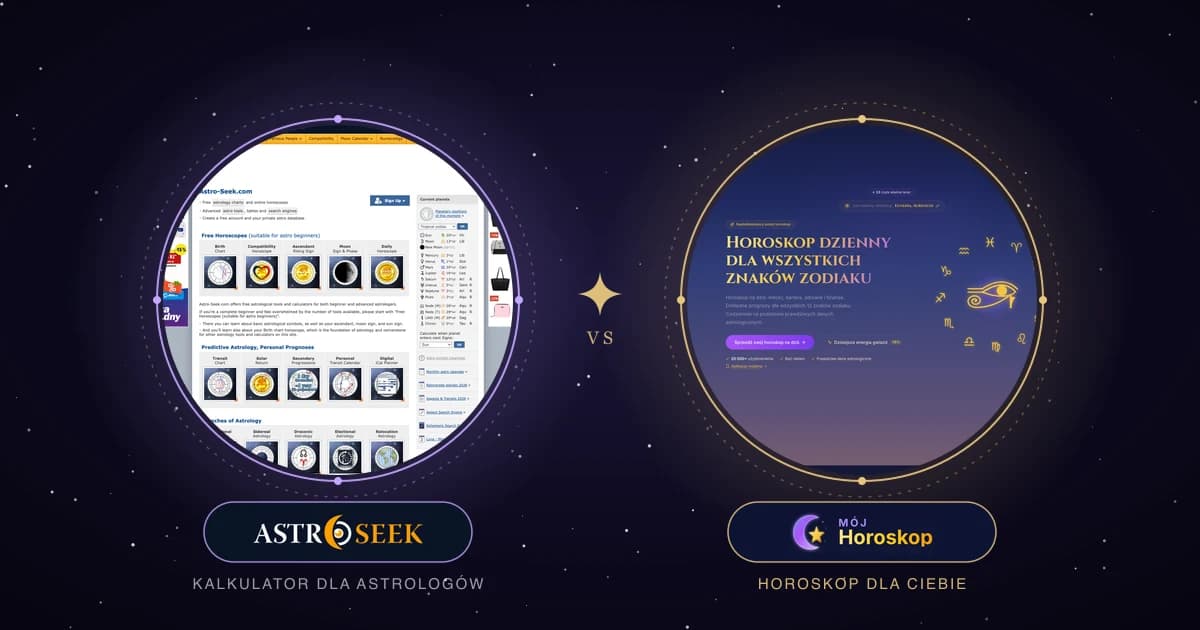Astro-Seek vs moj-horoskop.pl porównanie 2026: funkcje, dokładność, ceny
