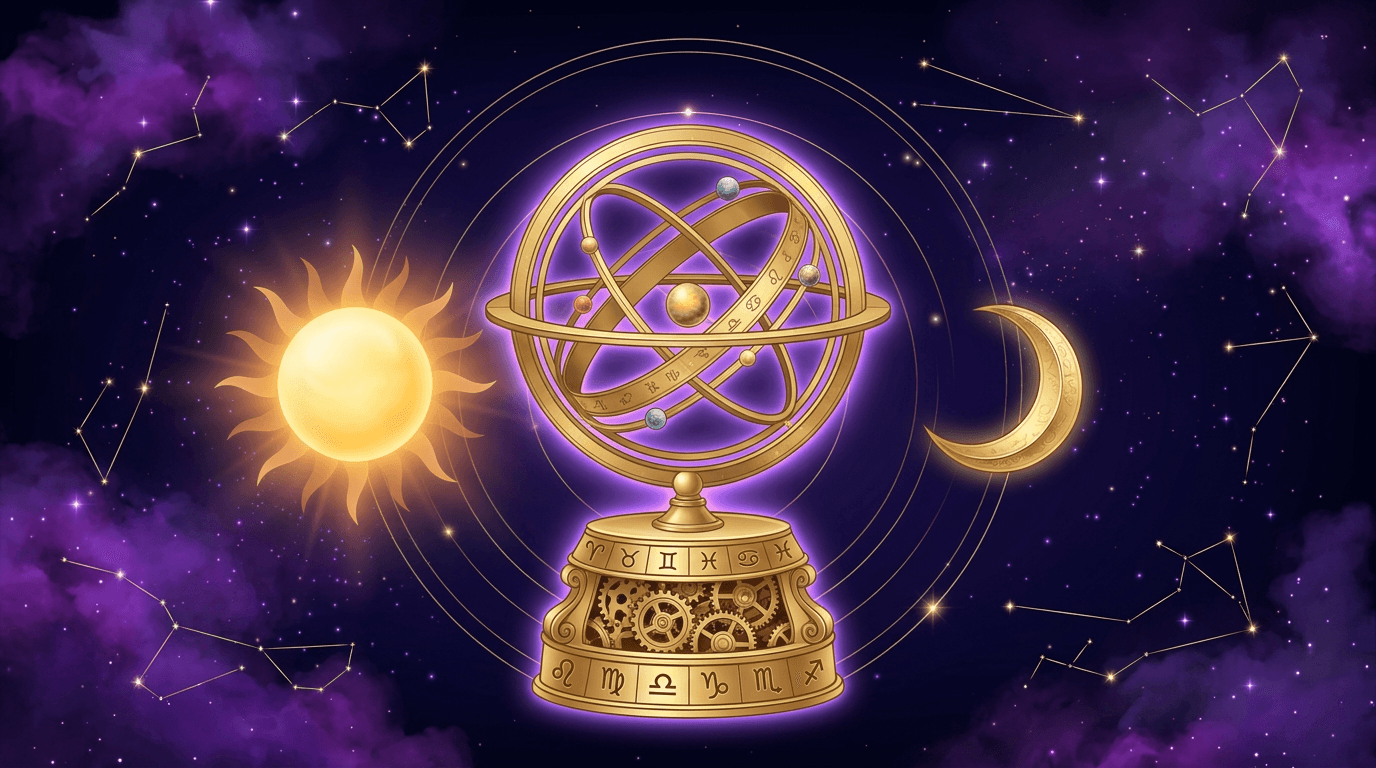 Jak powstają horoskopy — model astronomiczny z planetami i znakami zodiaku