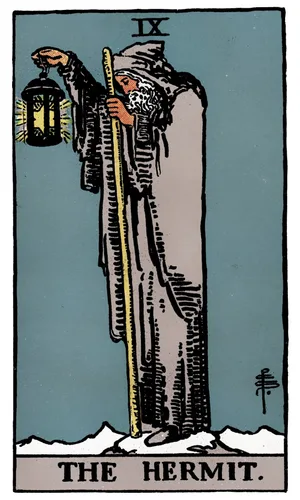 Pustelnik — karta tarota Rider-Waite-Smith