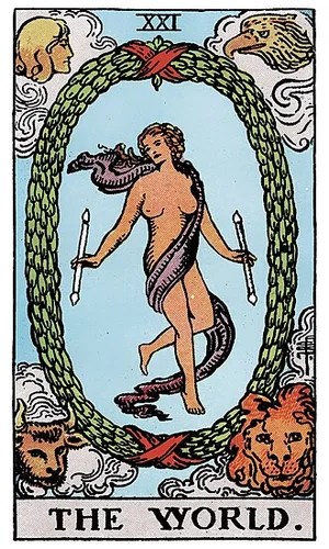 Świat — karta tarota Rider-Waite-Smith